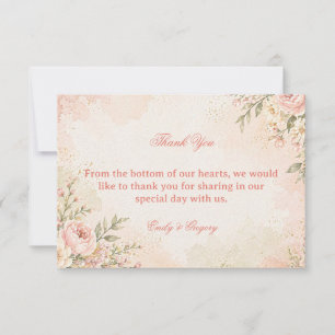 Soft Romantic Floral Thank You Card