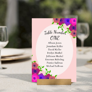 Soft Romantic Pink Petunia Table Number