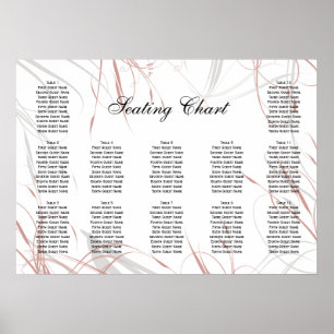 Soft Rose and Grey Flourishes Reception Chart