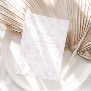 Soft Rose Chinoiserie Baby Shower Invitation