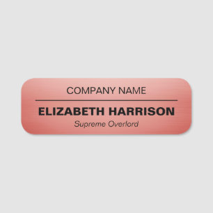 Soft Rose Corporate Name Tag
