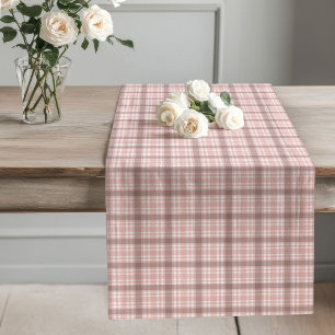 Soft Rose Gold Chequered Table Runner Any Table
