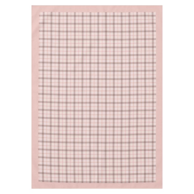 Soft Rose Gold Chequered Tablecloth Decor (Front)