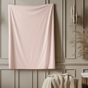 Soft Rose Gold Plaid Bed or Couch Blanket
