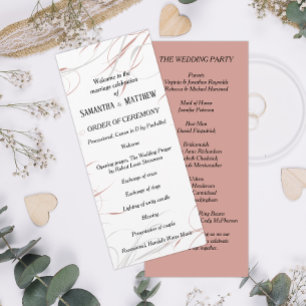 Soft Rose & Grey Flourishes Wedding Programme