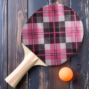 Soft Rose Plaid Ping Pong Paddle