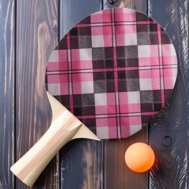 Soft Rose Plaid Ping Pong Paddle (Creator Uploaded)