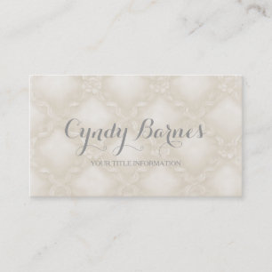 Soft Rose Trellis in Ivory Business Card