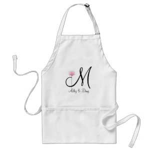 Soft rose with monogram standard apron