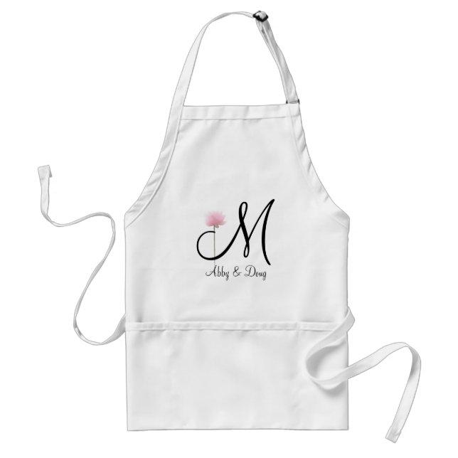 Soft rose with monogram standard apron (Front)