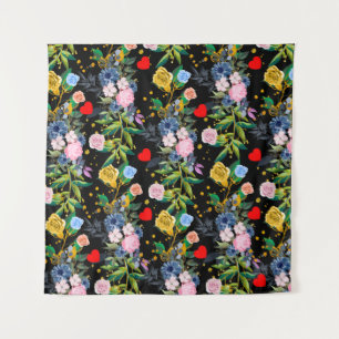 Soft roses black Field roses Tapestry