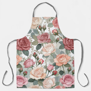 Soft Roses & Foliage — Contemporary Feminine Elega Apron