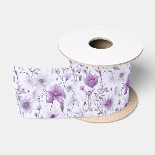 Soft roses lavender coloured flowers satin ribbon