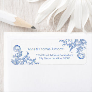 Soft Royal Blue Watercolor Flourish
