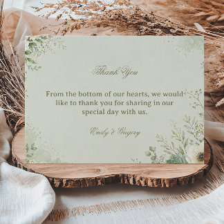 Soft Sage Botanical Thank You Card