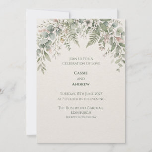 Soft Sage Botanical Wedding Invitation