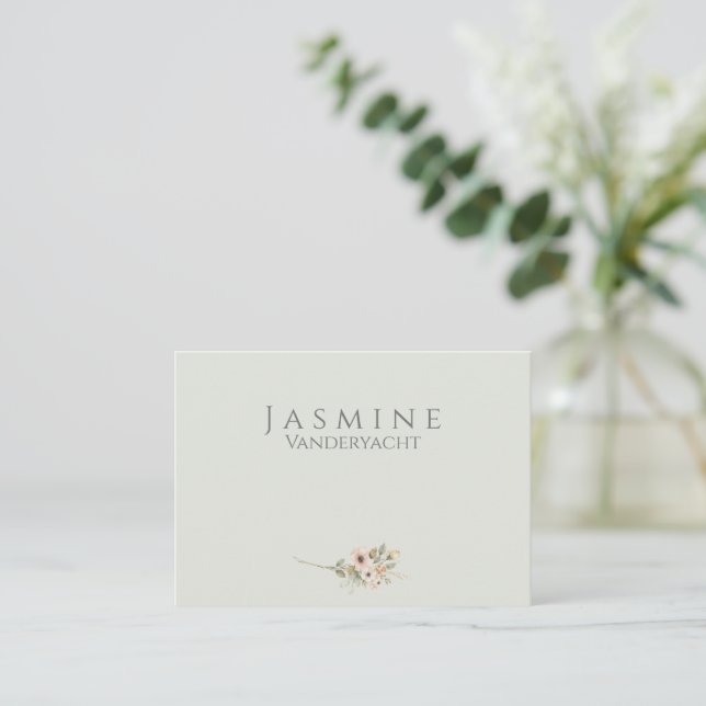 Soft Sage Botanical Wedding | Minimal Garden Table Place Card (Standing Front)