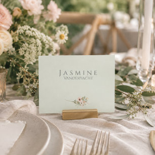 Soft Sage Botanical Wedding Minimal Garden Table Place Card
