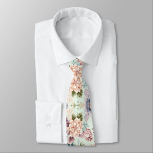 SOFT SAGE  FLORAL BOTANICAL 2 MENS TIE