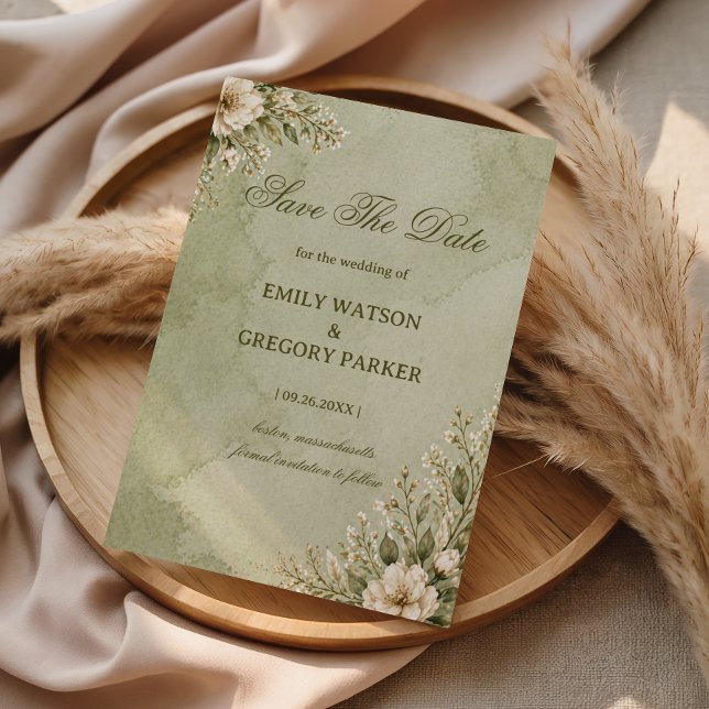 Soft Sage Floral Save The Date (Creator Uploaded)