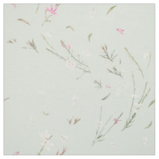 Soft Sage Gaura Watercolor Floral Fabric