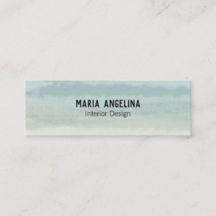 Soft Sage Green Abstract Watercolor Pastel Mini Business Card