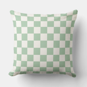 Soft Sage Green Buffalo Check Farmhouse Cushion