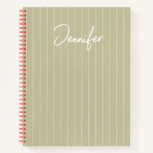 Soft Sage Green Customized Handwritting Name Notebook