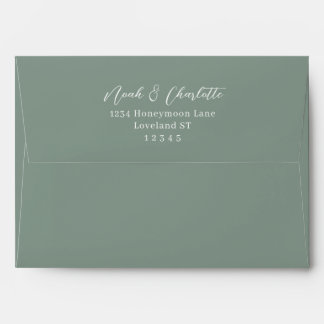 Soft Sage Green Earth Tones Wedding Envelope