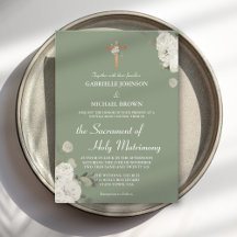 Soft Sage Green Floral Catholic Nuptial Mass
