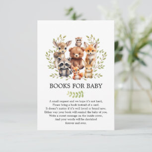 Soft Sage Green Woodland Animals Books for Baby Enclosure Card