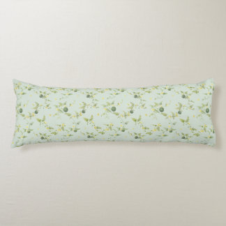 Soft Sage Mini Watermelon Watercolor Botanical Body Cushion