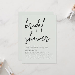 Soft Sage Script Modern Bridal Shower Invitation