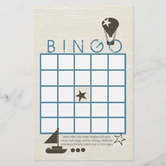 Soft Sails Bingo Shower Game (Front)