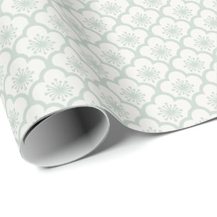 Soft Sakura Muted Sage - Neutral Wrapping Paper