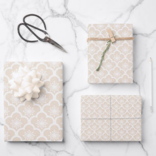 Soft Sakura Neutral - Soft Linen Wrapping Paper Sheet