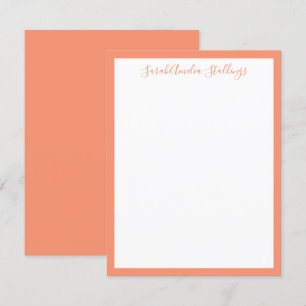 Soft Salmon Reddish Orange Classic Note Card