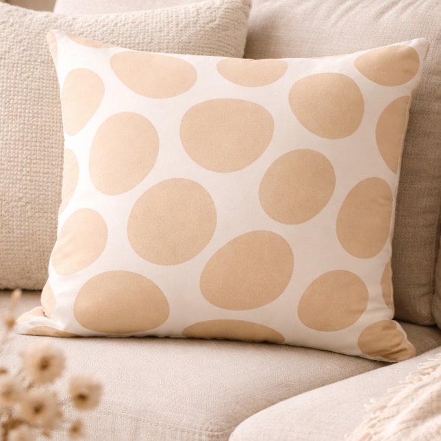 Soft Sand Geometry Throw Pillow (Soft sand tones and rounded geometry bring grounded balance to modern neutral spaces)