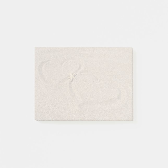 Soft Sand Hearts Post-it Notes (Front)