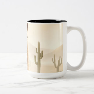 Soft Sand Llama with Cactus Flow Two-Tone Coffee Mug