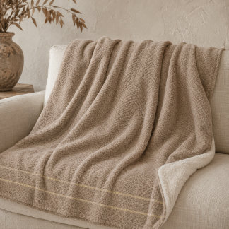 Soft Sand Threads Sherpa Blanket