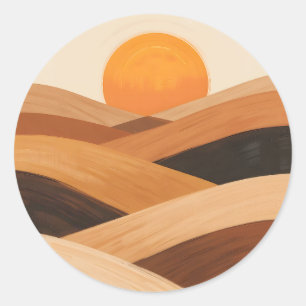 Soft Sand Waves at Sunset Classic Round Sticker