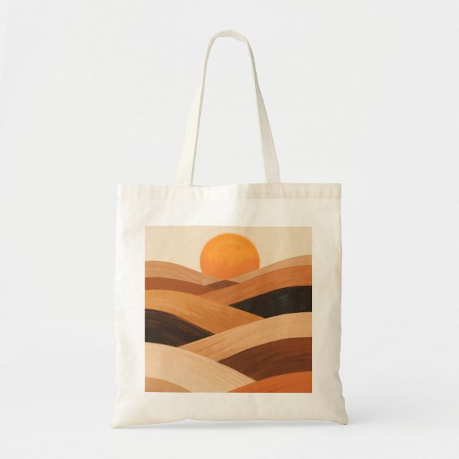 Soft Sand Waves at Sunset Tote Bag (Front)
