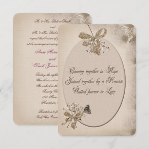 Soft Sepia Daisy Wedding Invitation