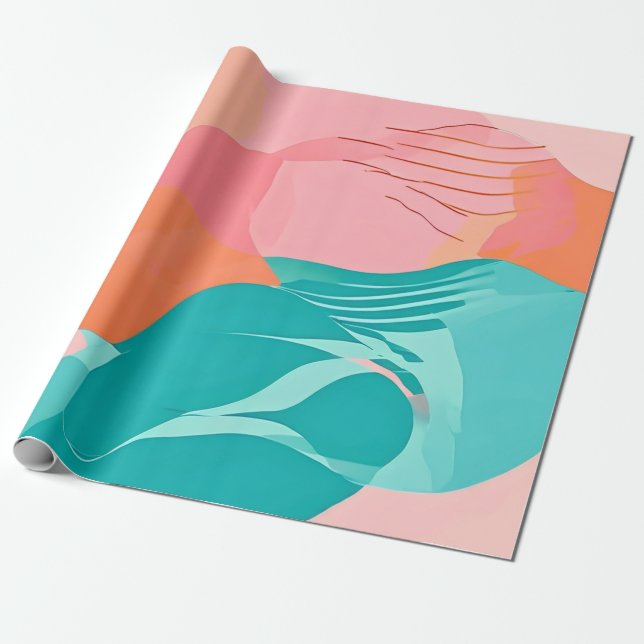 Soft Serenity: Delicate Pastel Abstracts Wrapping Paper (Unrolled)