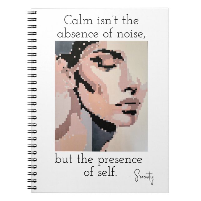 Soft Serenity in Pixel Harmony Notebook (Front)