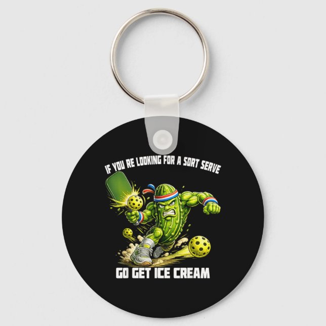 Soft Serve ckleball Playing ckle Ball Mens Key Ring (Front)