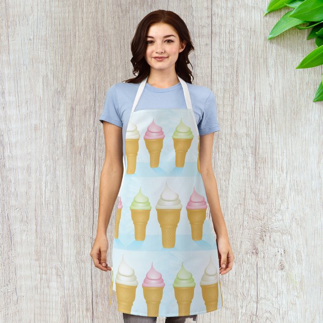 Soft Serve Ice Cream Cones Fun Summer Dessert  Apron (Creator Uploaded)