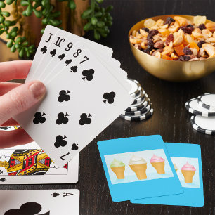 Soft Serve Ice Cream Cones Fun Summer Dessert  Playing Cards
