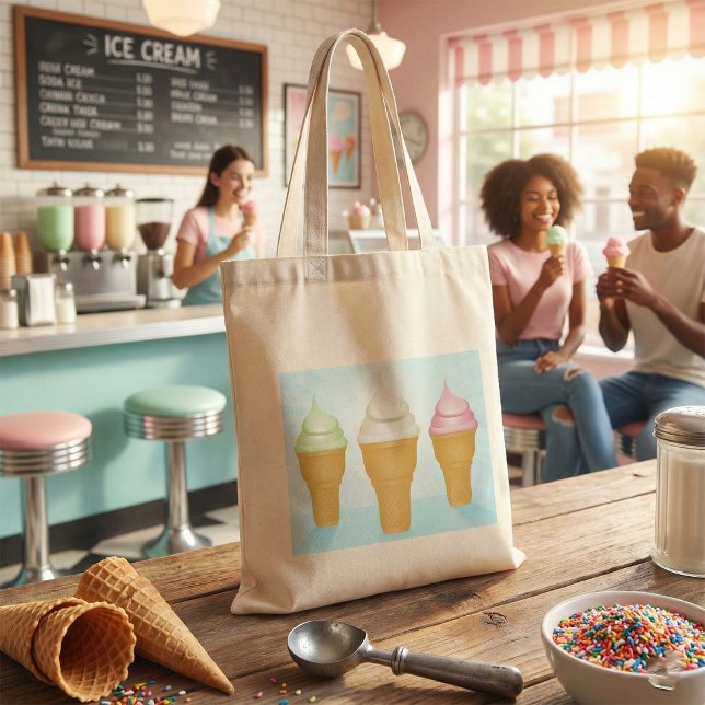 Soft Serve Ice Cream Cones Fun Summer Dessert  Tote Bag (Creator Uploaded)
